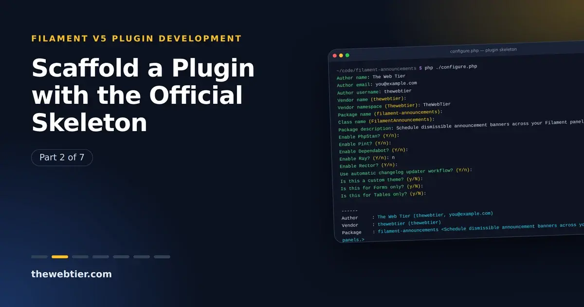 How to Create a Filament v5 Plugin with the Official Plugin Skeleton