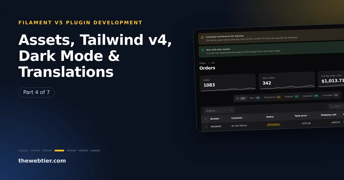Styling Filament v5 Plugins: Assets, Tailwind v4, Dark Mode and Translations