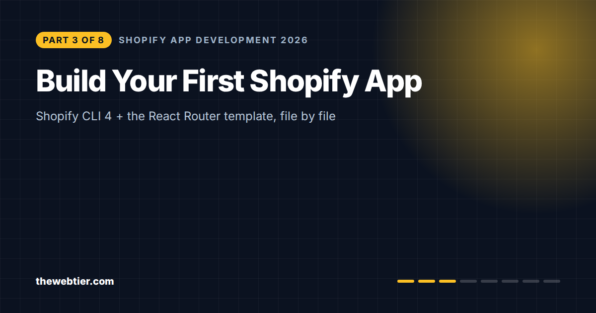 Build Your First Shopify App with Shopify CLI 4 and React Router (2026)