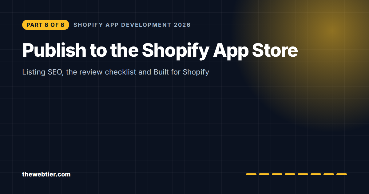 How to Publish a Shopify App to the App Store (2026): Listing SEO, Review Checklist and Built for Shopify