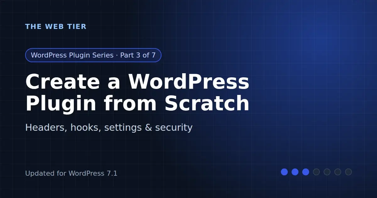 How to Create a WordPress Plugin from Scratch: Headers, Hooks, Settings and Security